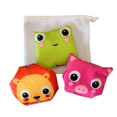 MINI BOLSITA DE RED CON 3 ANIMALITOS PARA EL AGUA
